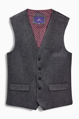Grey Herringbone Mixer Suit: Jacket